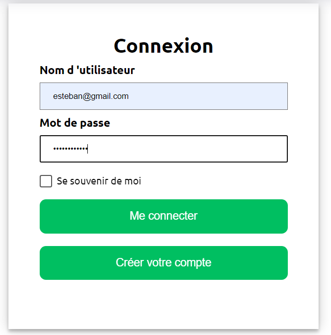 Formulaire de connexion