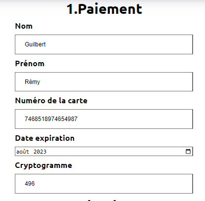 Formulaire de paiement