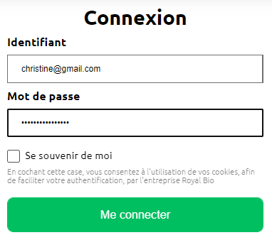 Formulaire de connexion